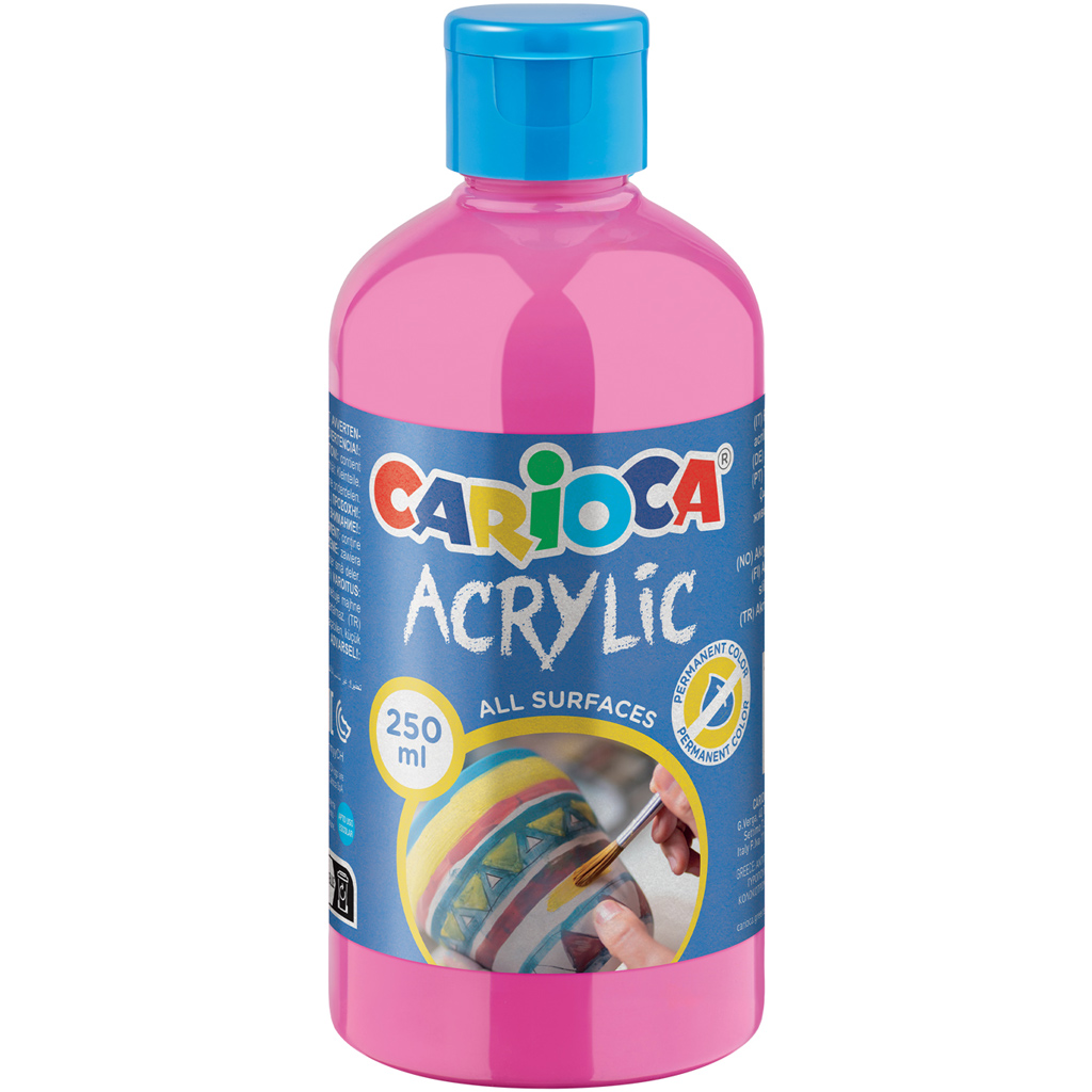 imagen de Pintura acrílica rosa de 250 ml - Carioca 1