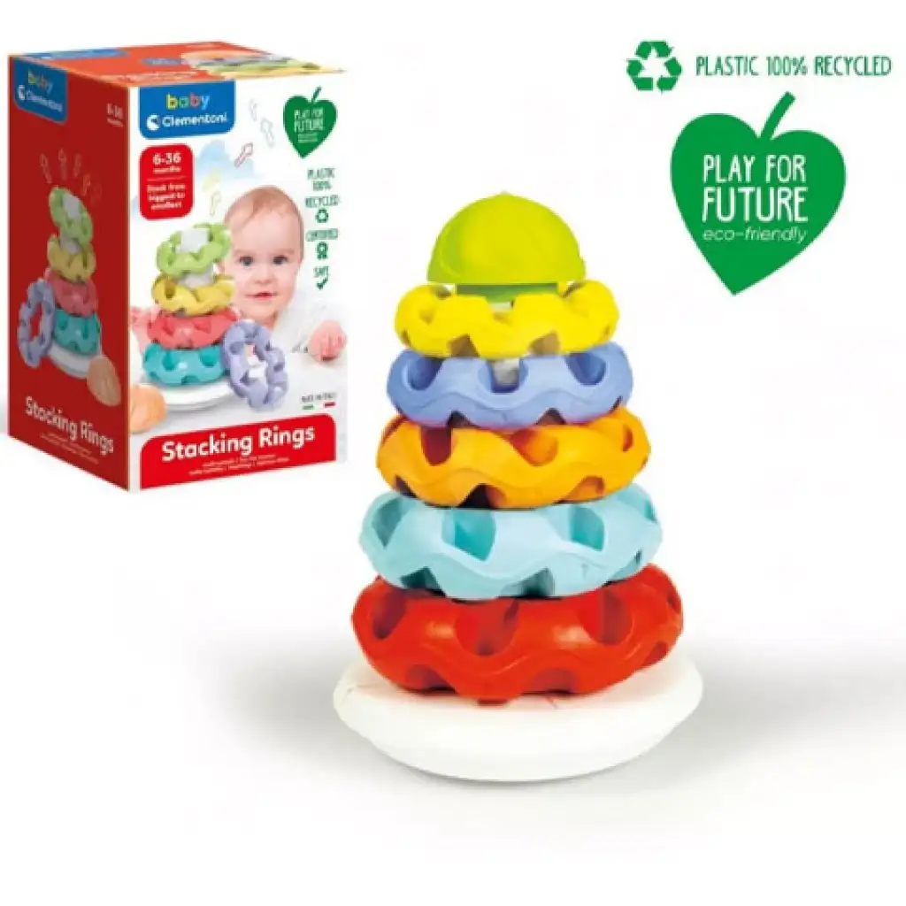 imagen de Pirámide de anillos 100% de plástico reciclado - Clementoni baby 3