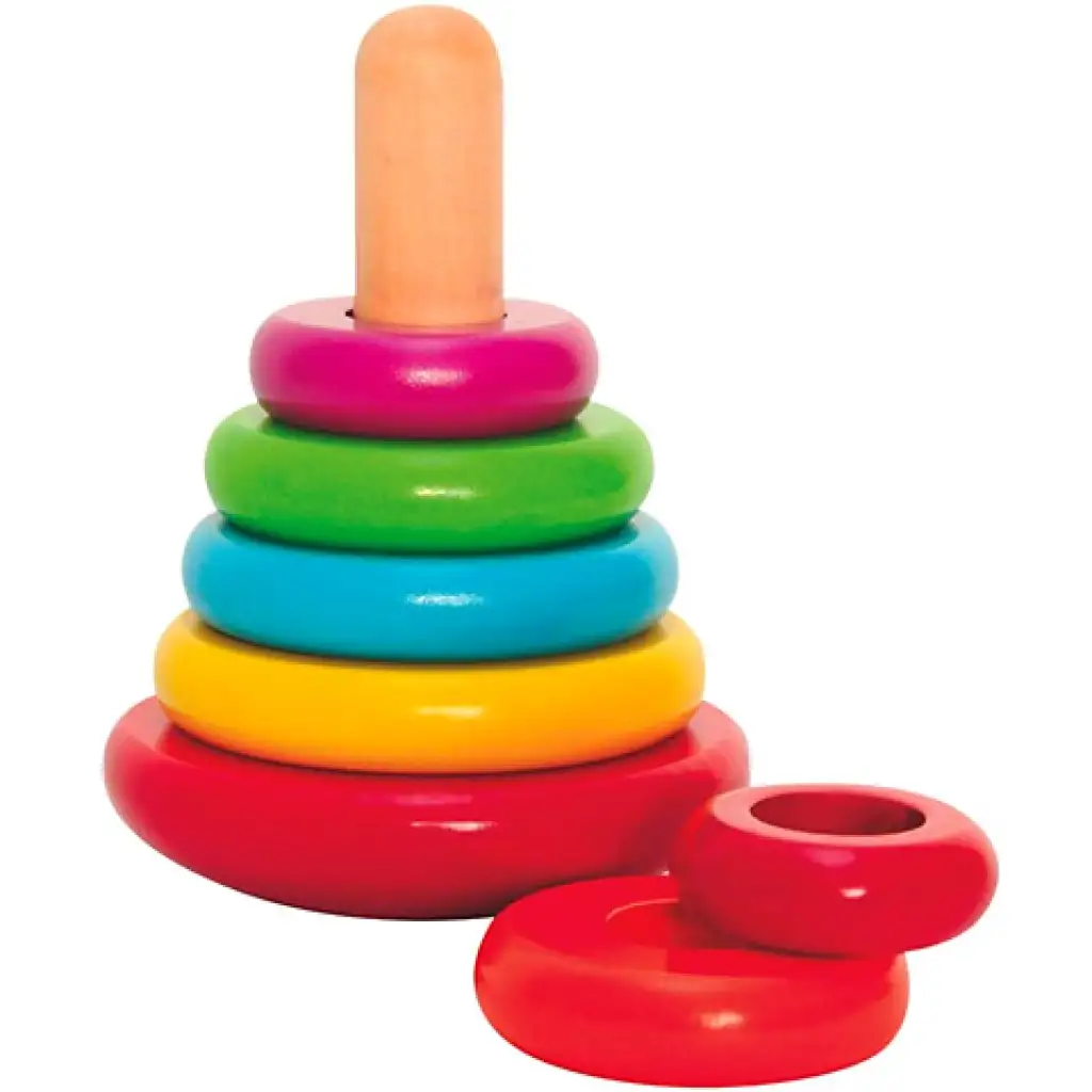 imagen de Pirámide de anillos de madera 8 piezas 2