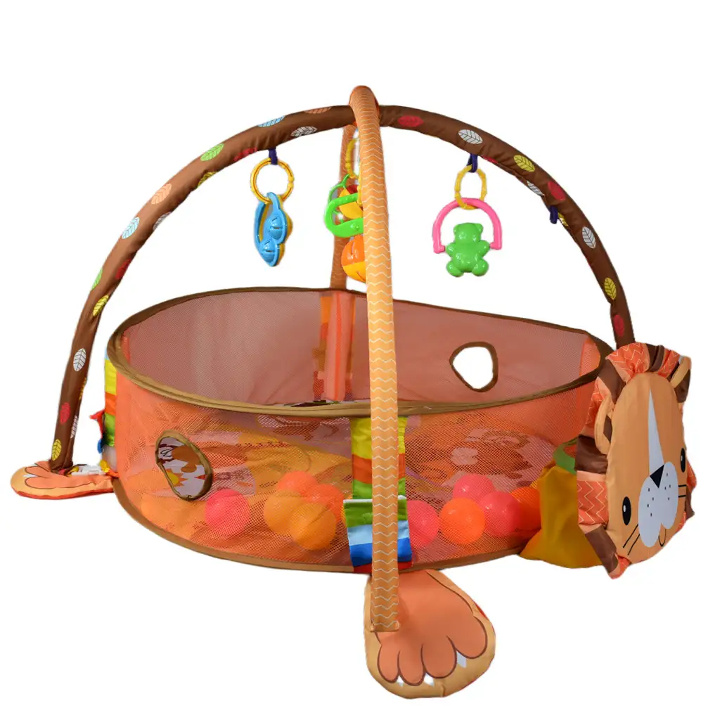 imagen de Piscina de bebé con leones y pelotas y accesorios 70x90cm 2