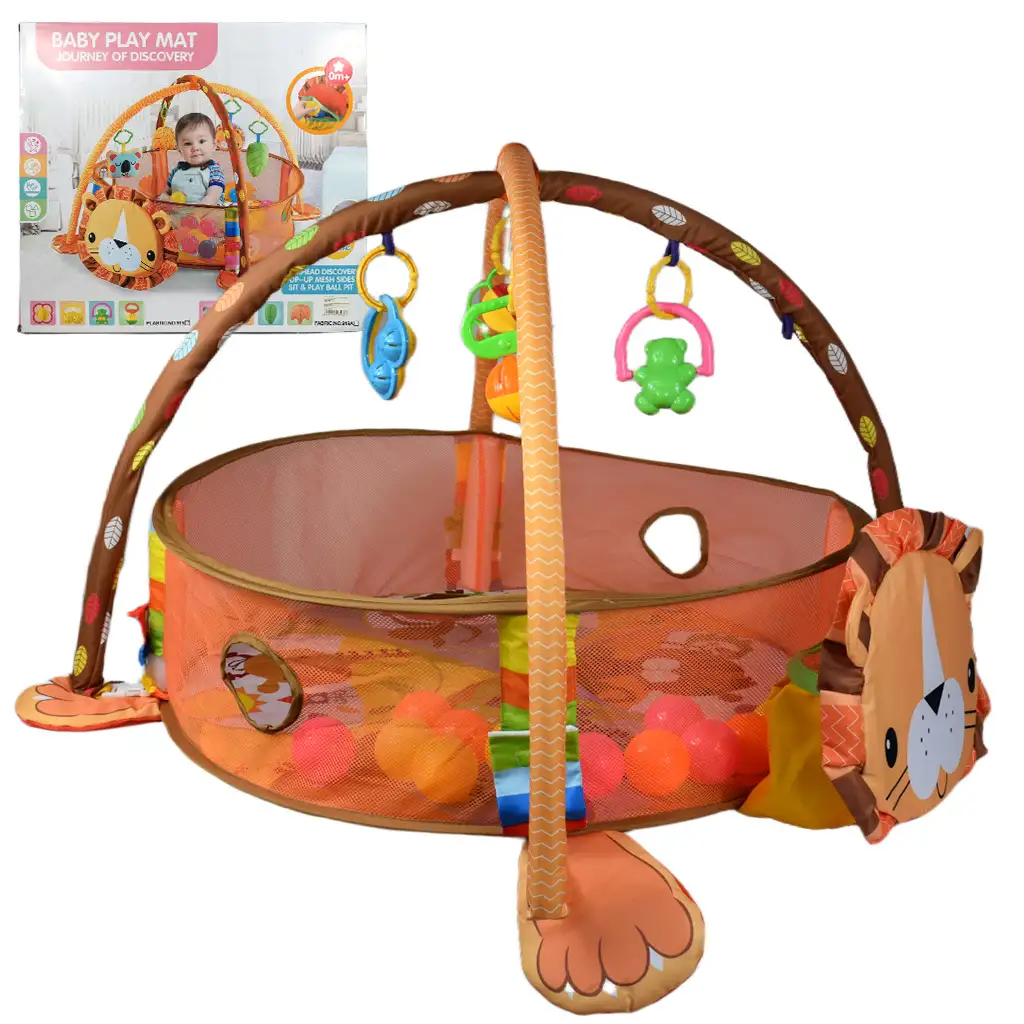 imagen de Piscina de bebé con leones y pelotas y accesorios 70x90cm 1