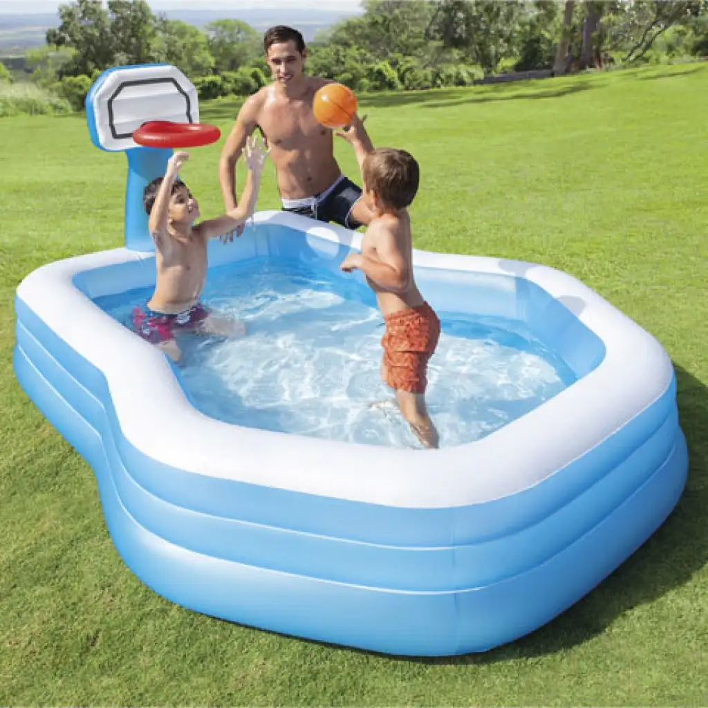 imagen de Piscina familiar con canasta 257x188x130cm 2