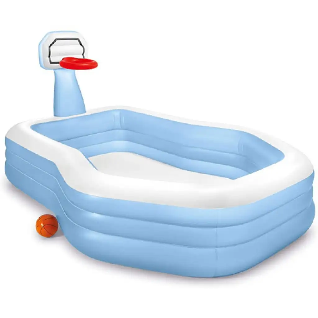imagen de Piscina familiar con canasta 257x188x130cm 1