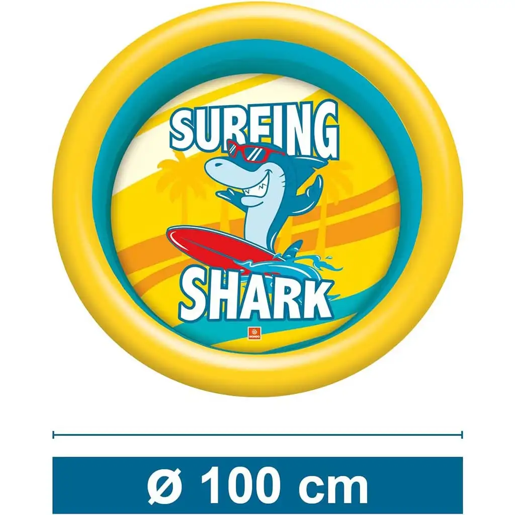 imagen de Piscina inflable de 2 anillos con diseño de tiburón 100cm - Mondo Toys 3