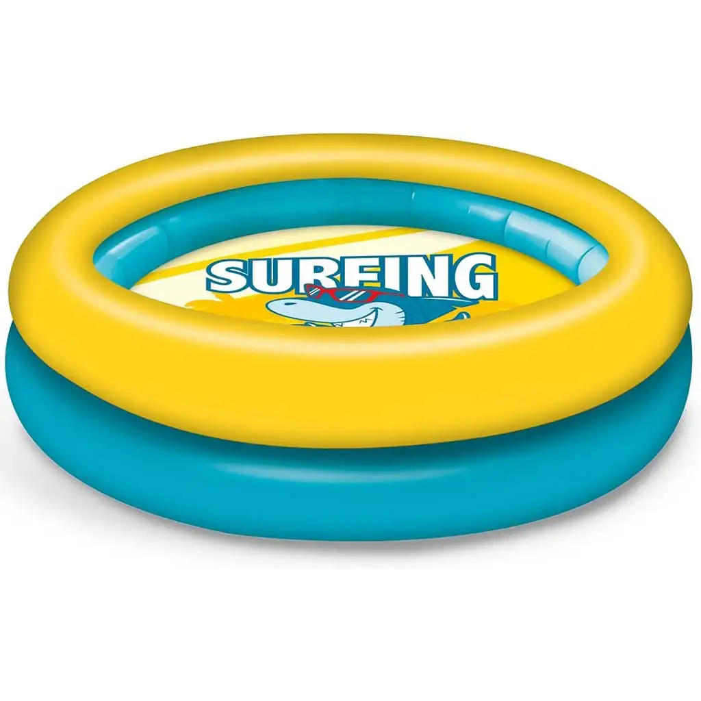 imagen de Piscina inflable de 2 anillos con diseño de tiburón 100cm - Mondo Toys 1