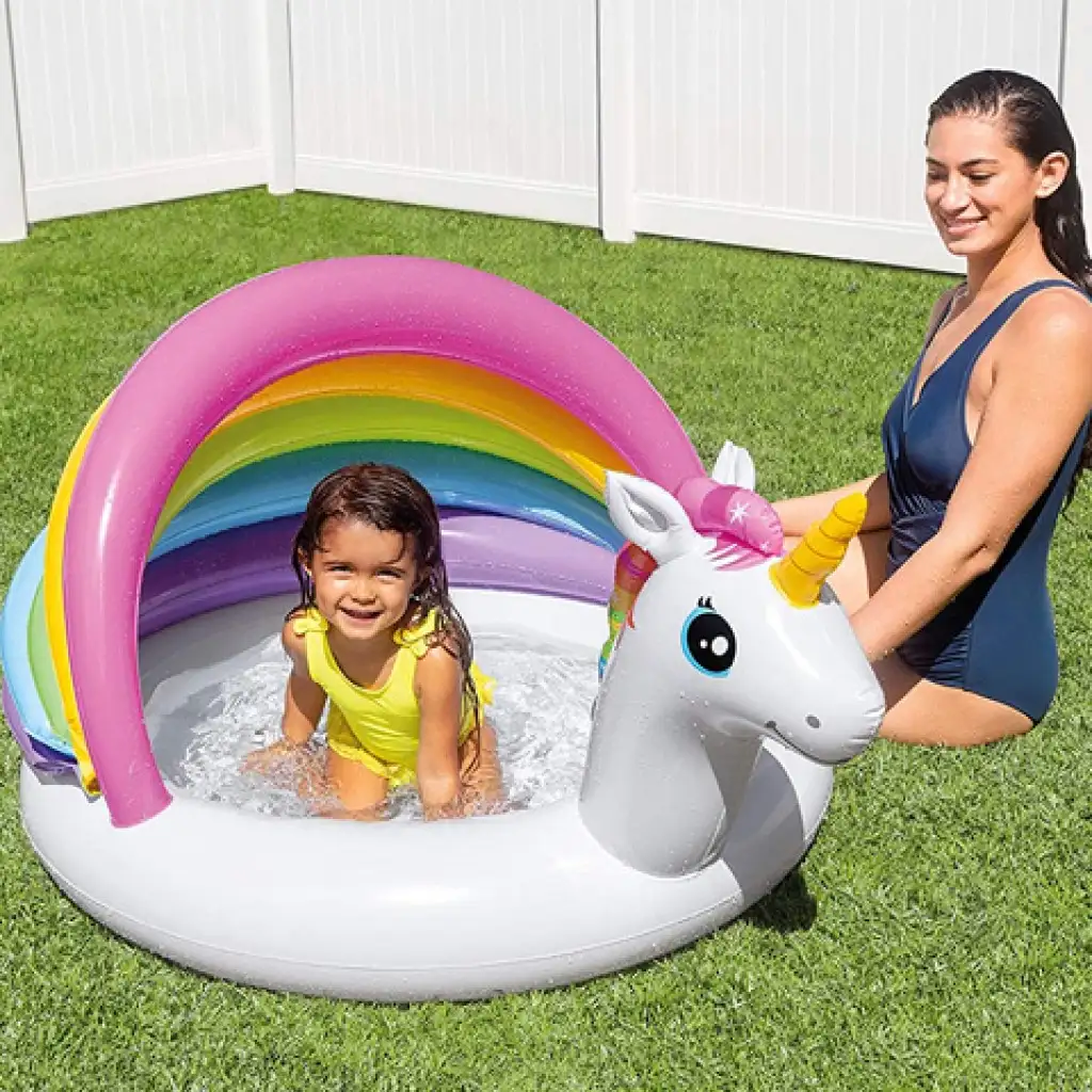 imagen de Piscina inflable para bebés con unicornio 127x102x69cm - Intex 2