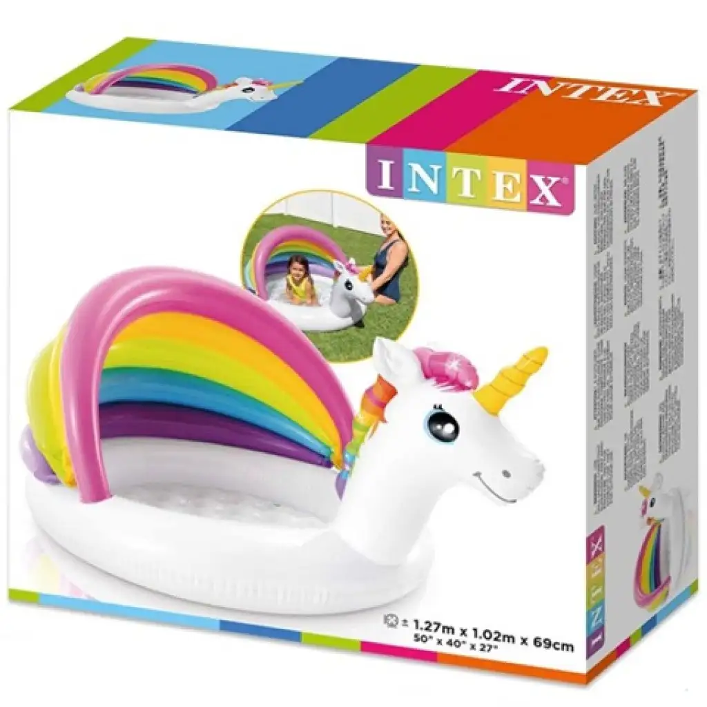 imagen de Piscina inflable para bebés con unicornio 127x102x69cm - Intex 3