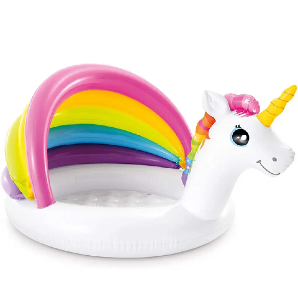 imagen de Piscina inflable para bebés con unicornio 127x102x69cm - Intex 1