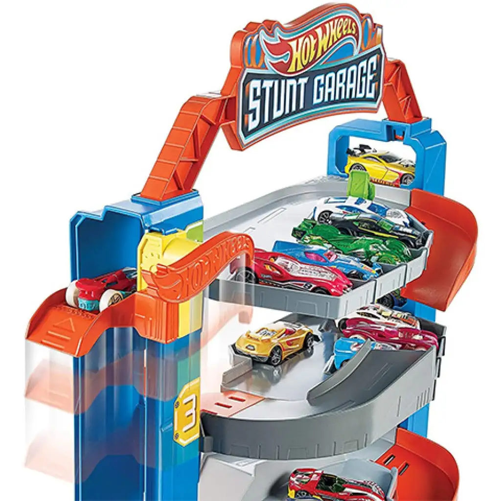 imagen de Pista de garaje de acrobacias Hot Wheels con cochecito - Mattel 3