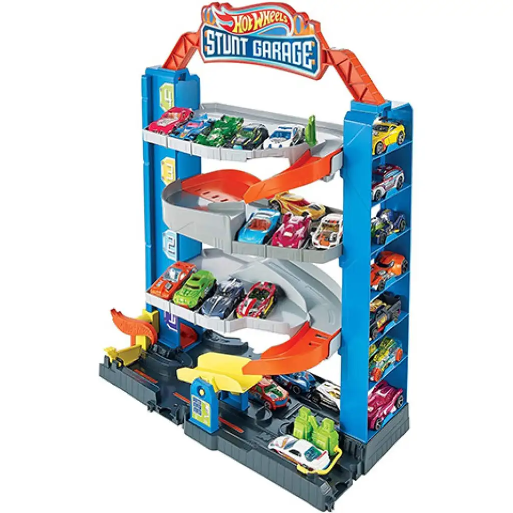 imagen de Pista de garaje de acrobacias Hot Wheels con cochecito - Mattel 4
