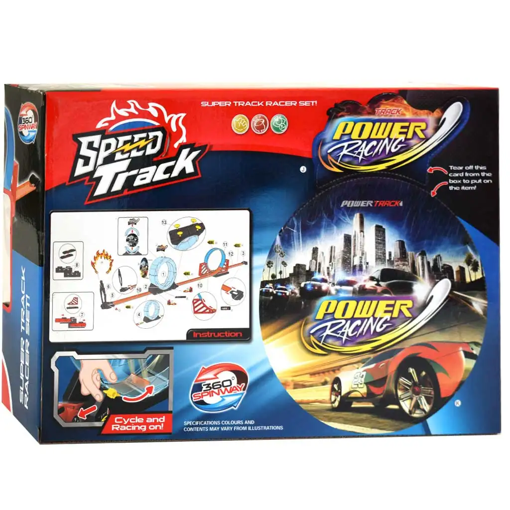 imagen de Pista de velocidad de 20 piezas con loop y coche de retroceso 1/64 2