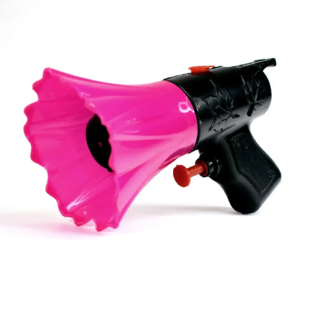 imagen de Pistola de agua 2 en 1 y silbato en color negro-rosa 1