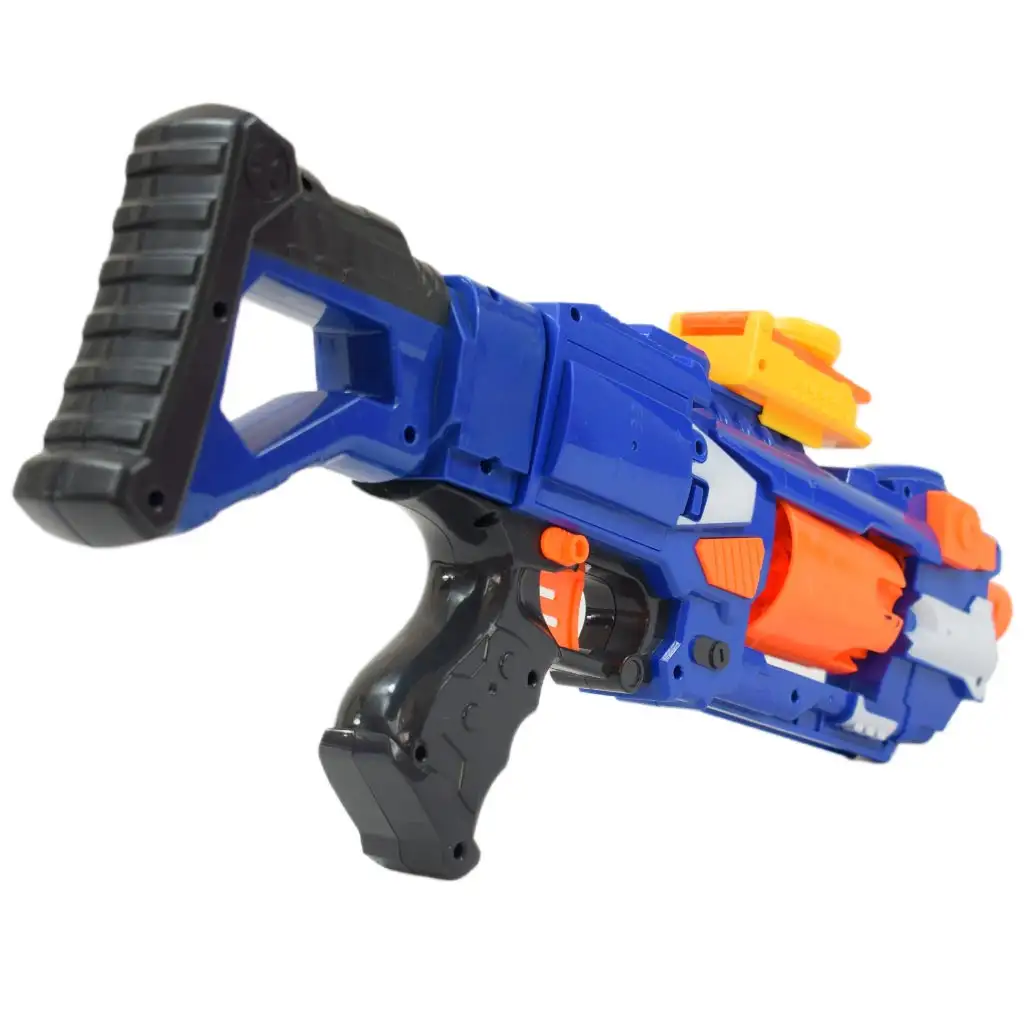 imagen de Pistola de Balas de Espuma: Arma de tiro manual con cargador rotativo y balas de 44cm 4