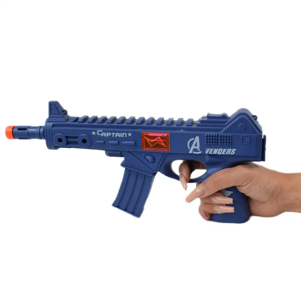 imagen de Pistola Flint: Arma de fuego militar azul con función de imitación de disparo de 30 cm 4