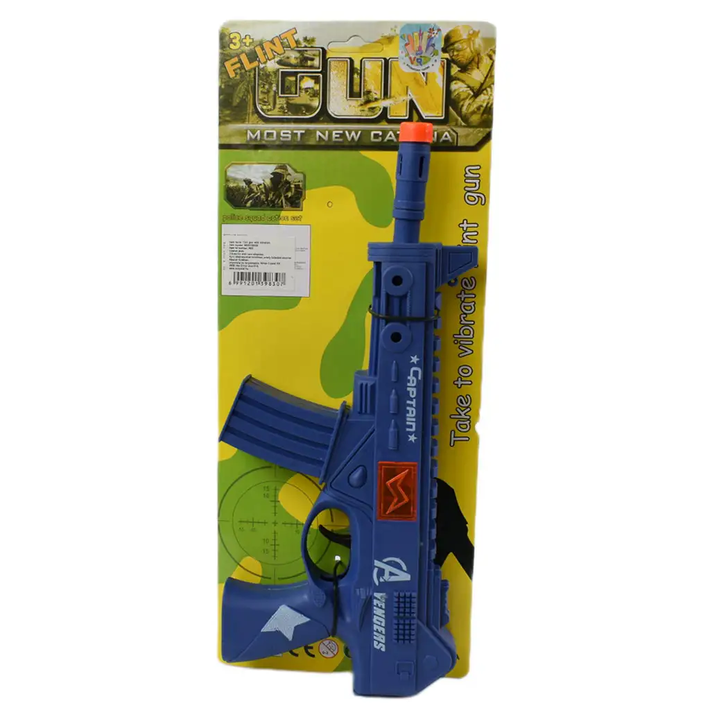 imagen de Pistola Flint: Arma de fuego militar azul con función de imitación de disparo de 30 cm 5