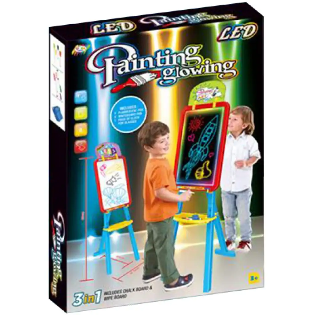 imagen de Pizarra de dibujo multifuncional 3 en 1 con retroiluminación LED en color para niños 1