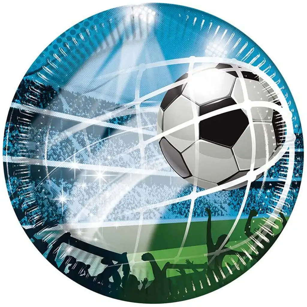 imagen de Plato de papel de fútbol Gólöröm set de 8 piezas 23cm 1