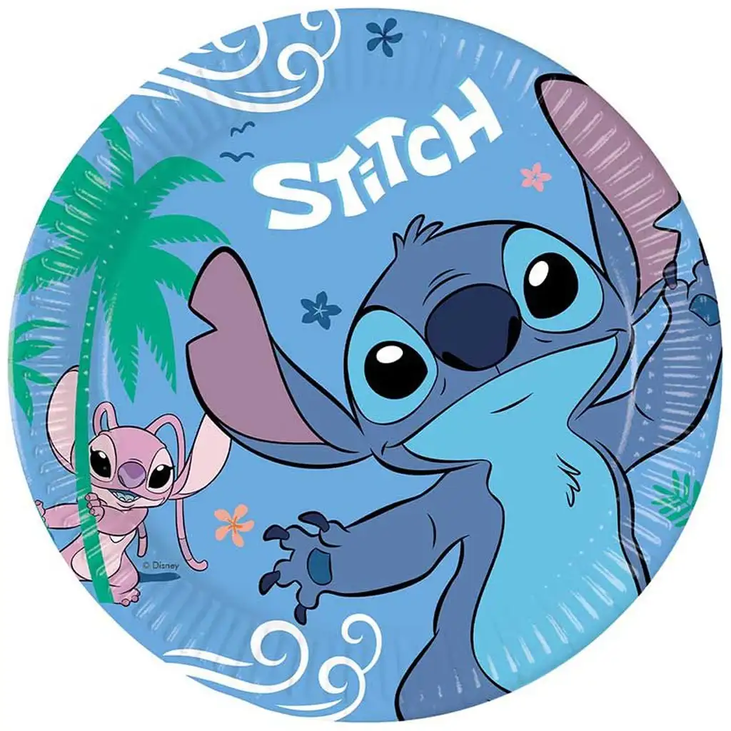 imagen de Plato de papel Disney Stitch set de 8 unidades 23cm 1