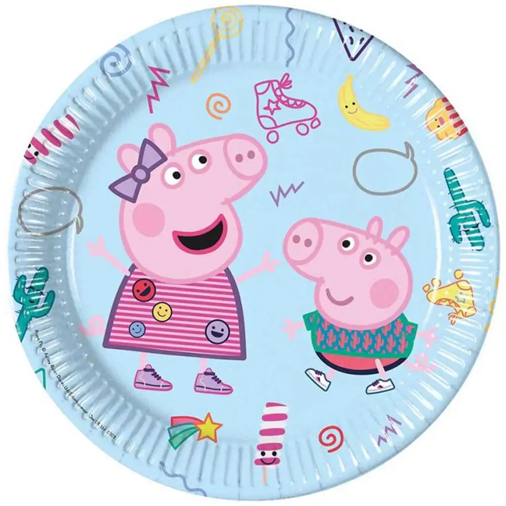imagen de Plato de papel Peppa cerdito set de 8 piezas 23cm 1