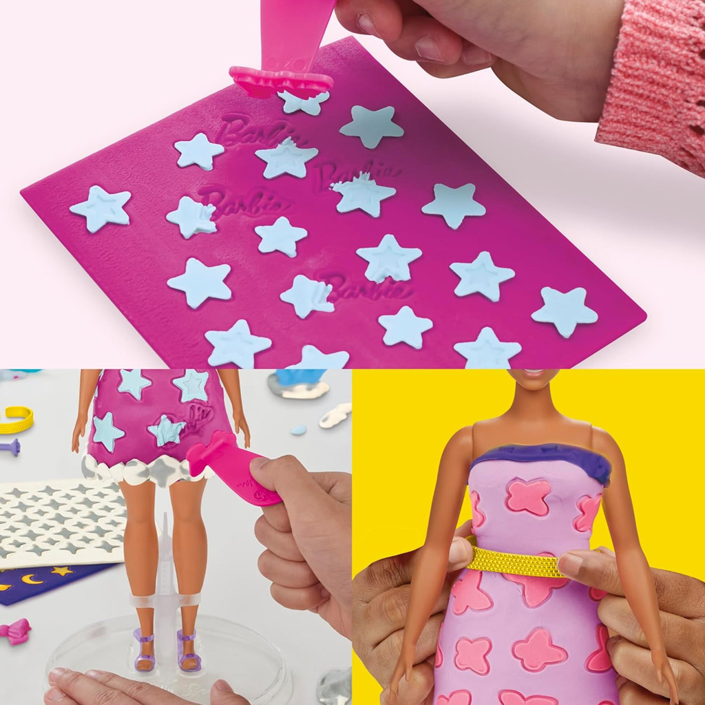 imagen de Play-Doh: Barbie brillo y gemas set de plastilina - Hasbro 3