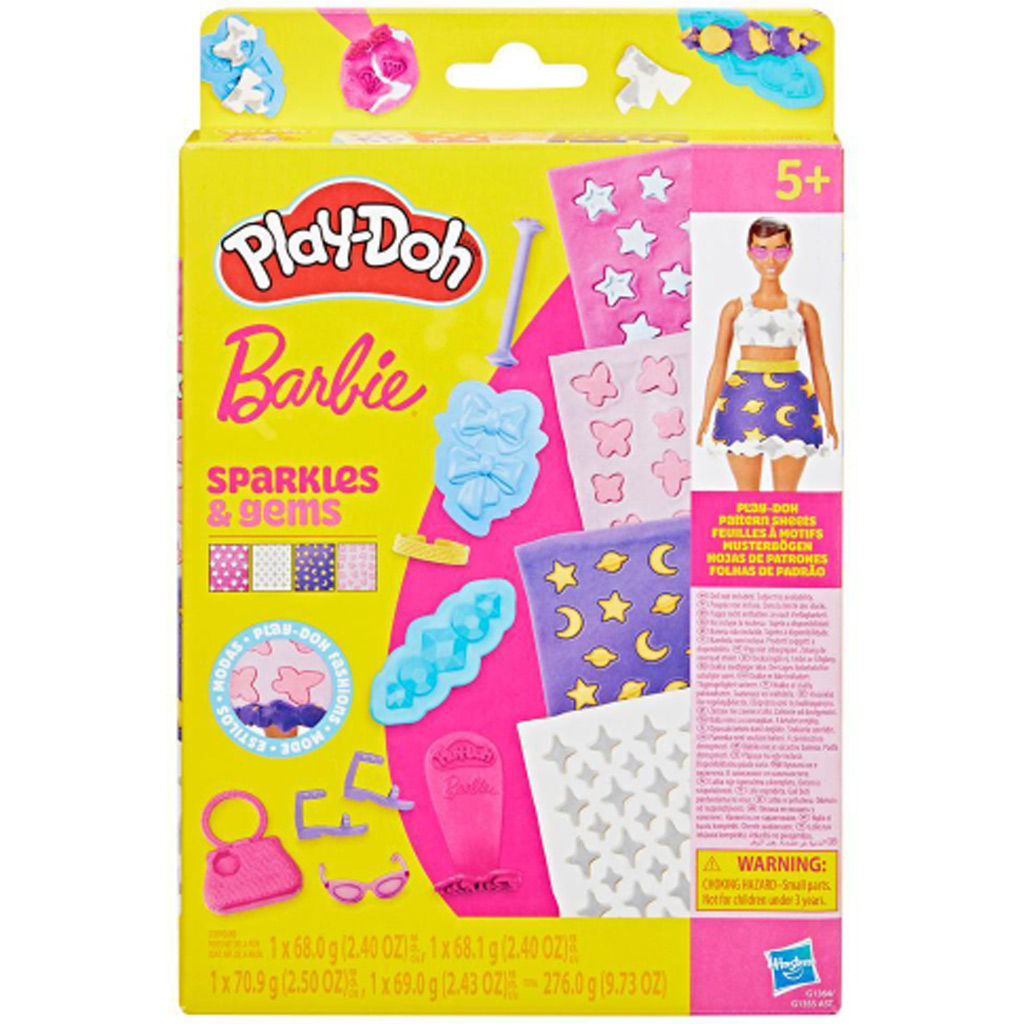imagen de Play-Doh: Barbie brillo y gemas set de plastilina - Hasbro 1