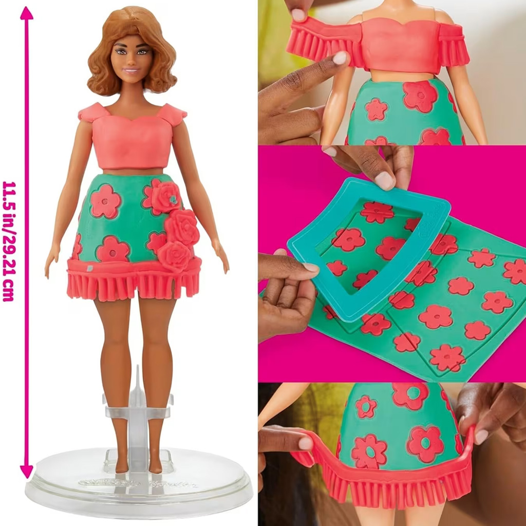 imagen de Play-Doh: Barbie patrones de flores y flecos set de plastilina - Hasbro 2