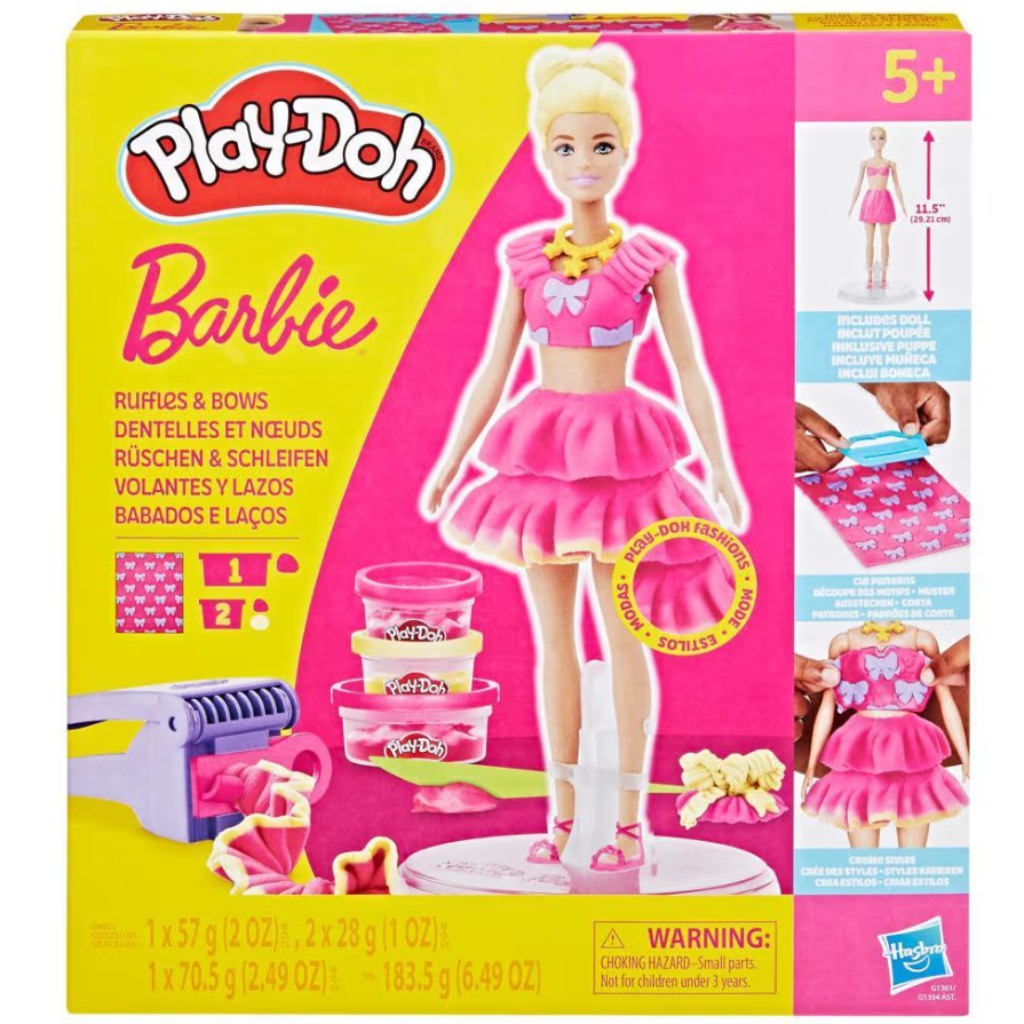 imagen de Play-Doh: Conjuntos de arcilla de Barbie con volantes y lazos - Hasbro 1
