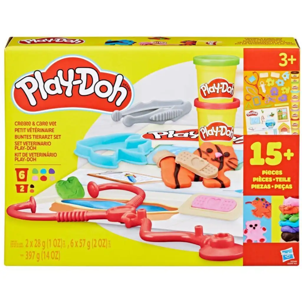 imagen de Play-Doh: Crea y cuida el set de veterinario de plastilina - Hasbro 1