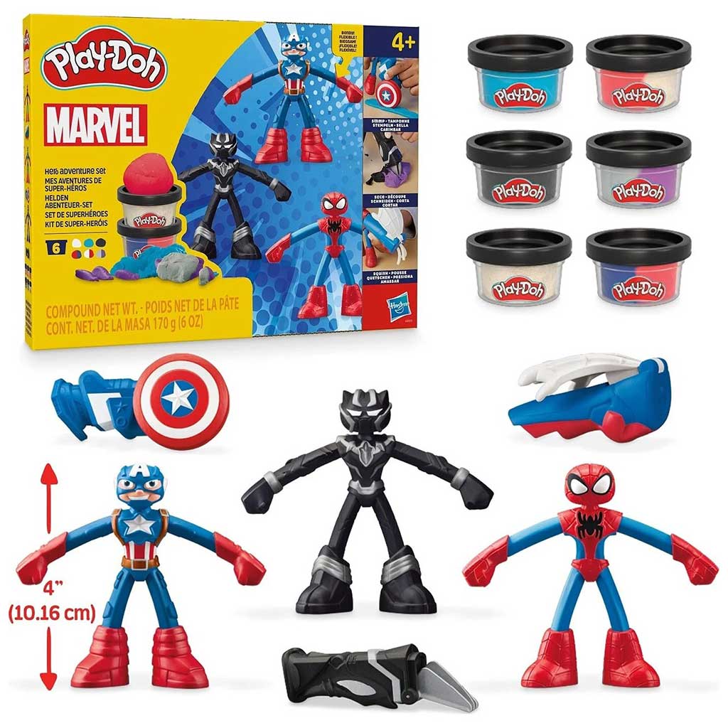 imagen de Play-Doh: Marvel Aventuras heroicas set de plastilina con 3 figuras - Hasbro 2