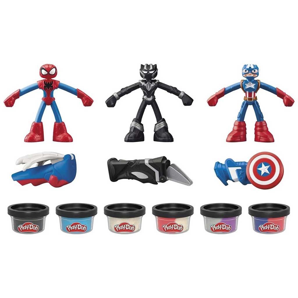 imagen de Play-Doh: Marvel Aventuras heroicas set de plastilina con 3 figuras - Hasbro 3