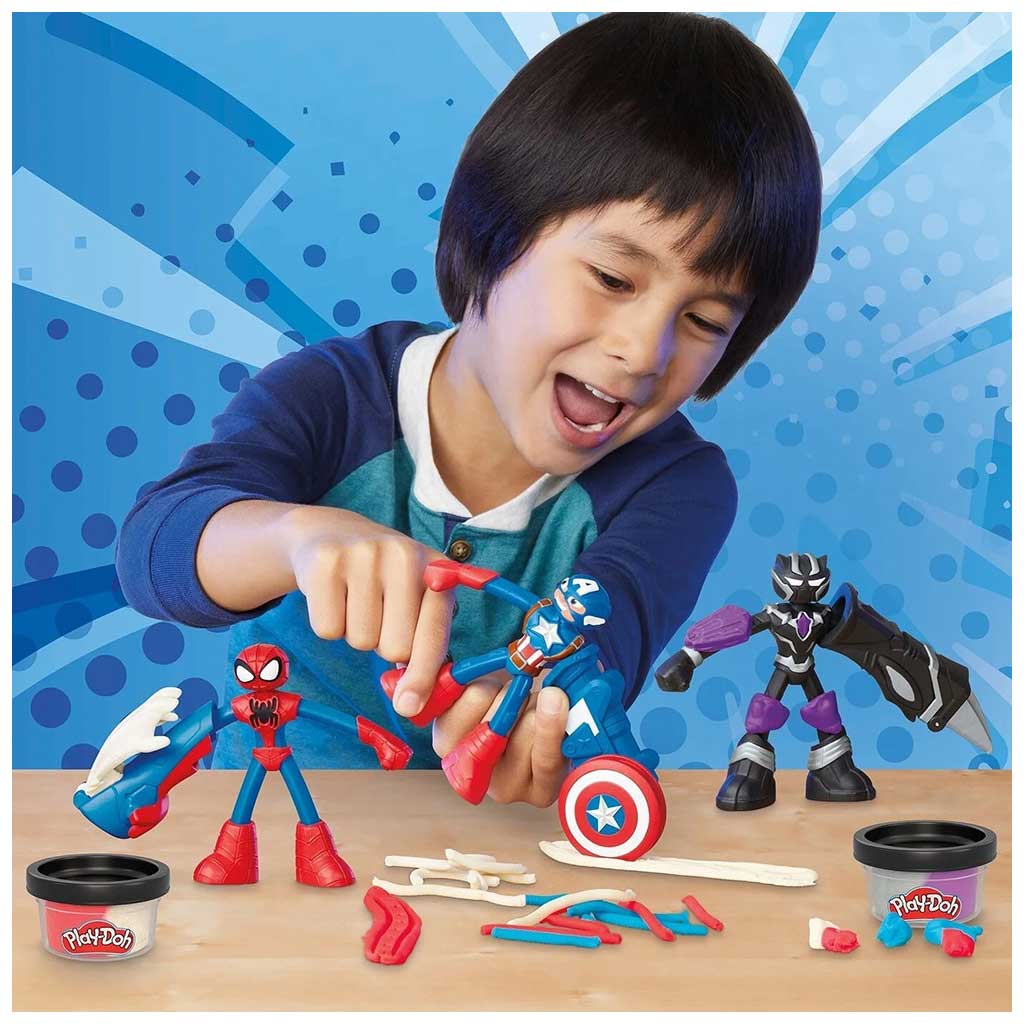 imagen de Play-Doh: Marvel Aventuras heroicas set de plastilina con 3 figuras - Hasbro 4