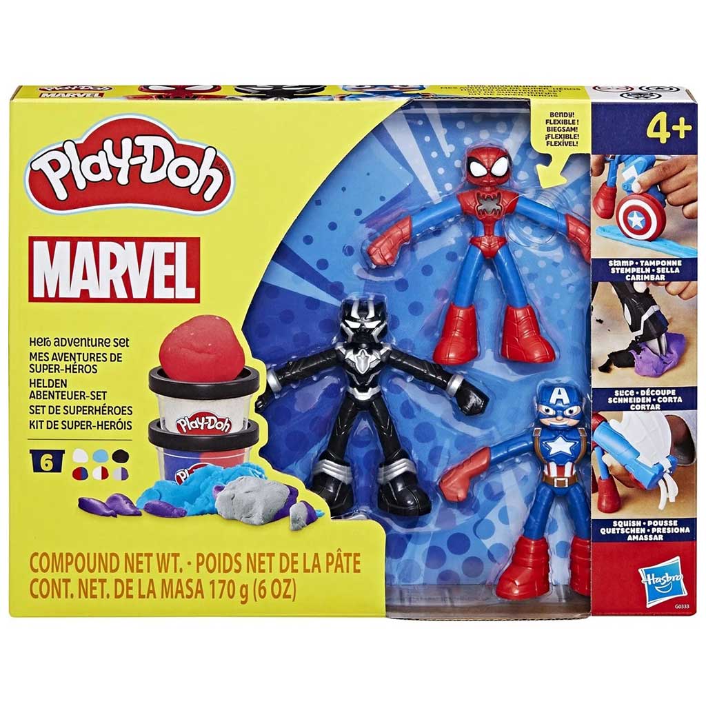 imagen de Play-Doh: Marvel Aventuras heroicas set de plastilina con 3 figuras - Hasbro 1