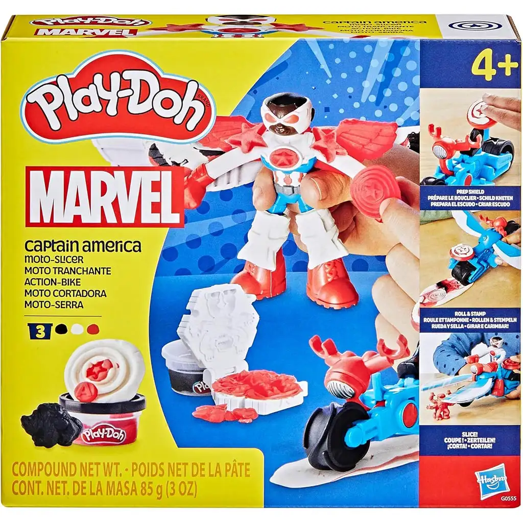 imagen de Play-Doh: Marvel Capitán América Moto Slicer juego de juguetes - Hasbro 1