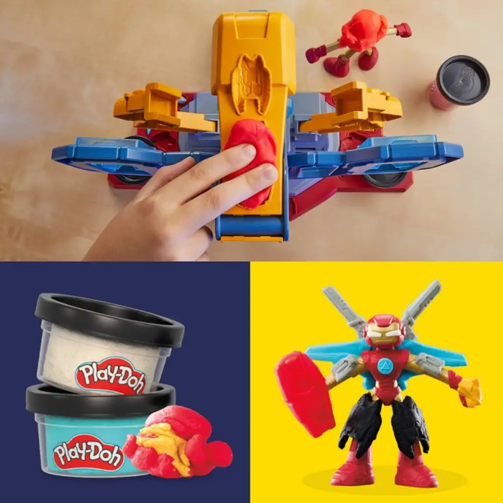 imagen de Play-Doh Marvel: Laboratorio de fabricación de armaduras de Iron Man con luz y sonido - Hasbro 3