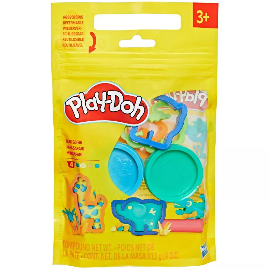 imagen de Play-Doh: Mini set de plastilina safari 4 botes de plastilina - Hasbro 1