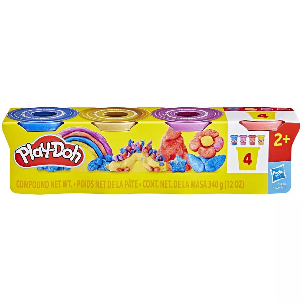 imagen de Play-Doh: Set de arcilla metálica de 4 tarros - Hasbro 1