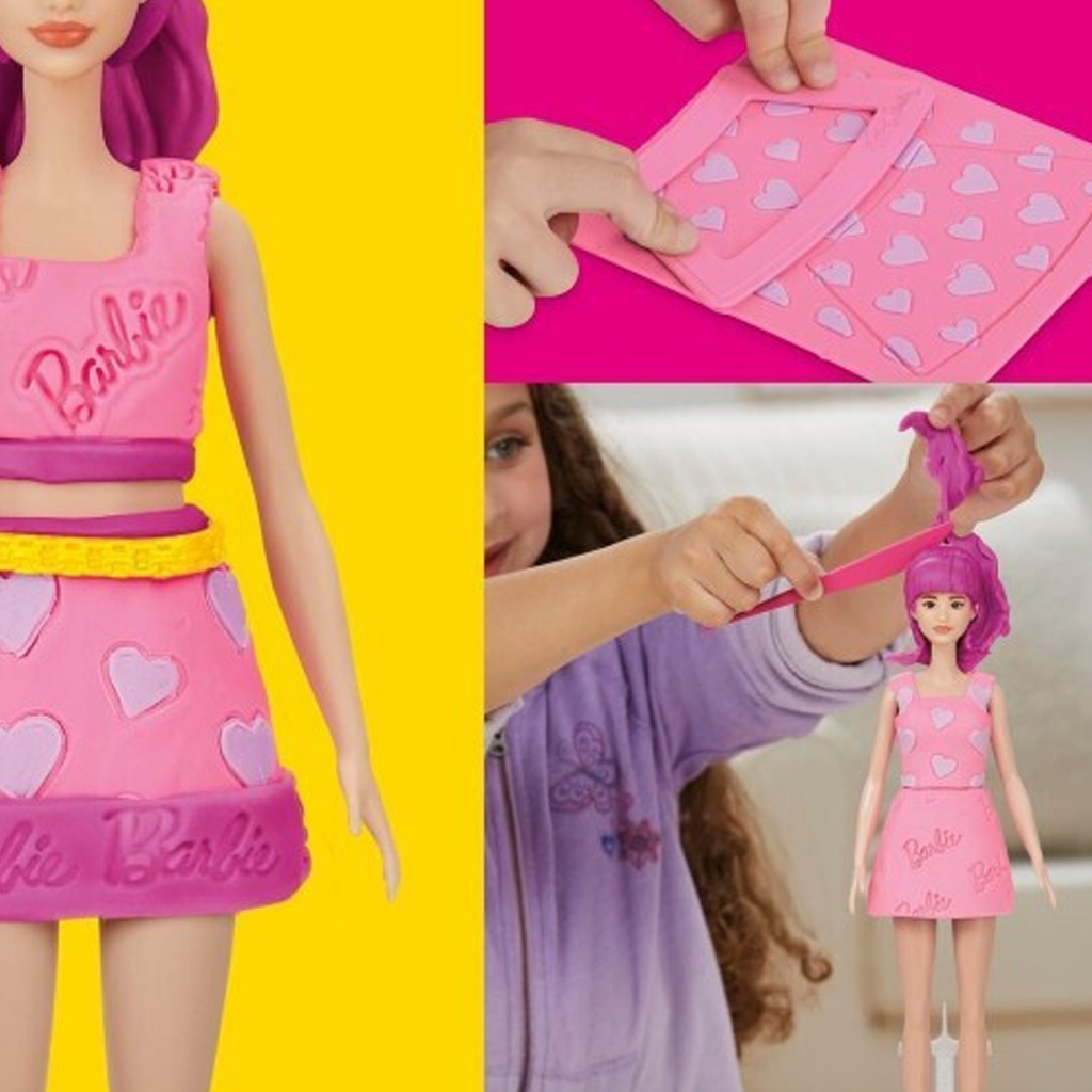 imagen de Play-Doh: Set de plastilina de Barbie corazones y corona de cabello con muñeca - Hasbro 2