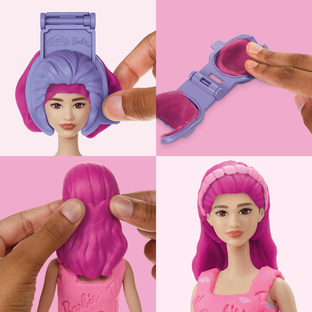 imagen de Play-Doh: Set de plastilina de Barbie corazones y corona de cabello con muñeca - Hasbro 3