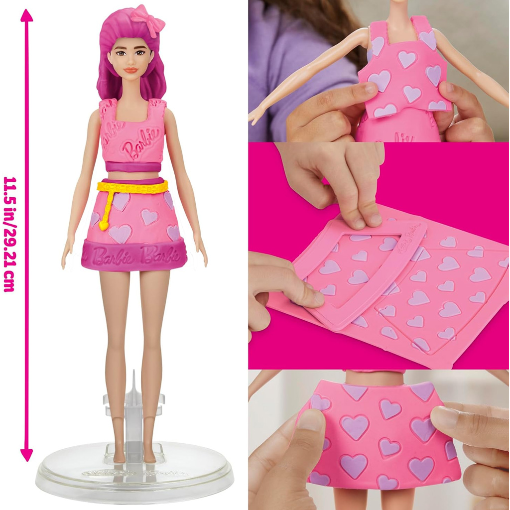 imagen de Play-Doh: Set de plastilina de Barbie corazones y corona de cabello con muñeca - Hasbro 4