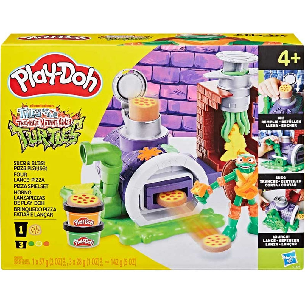 imagen de Play-Doh: Tortugas Ninja Tini Set de juego de pizza Slice and Blast - Hasbro 1
