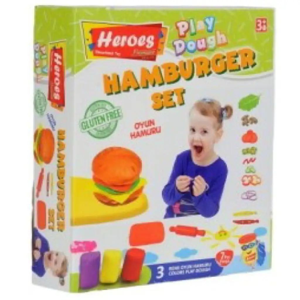 imagen de Play-Dough: Set de plastilina de héroes hamburguesa de 7 piezas 1