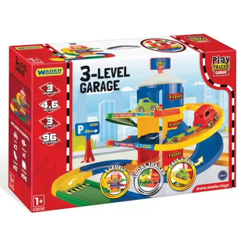 imagen de Play Tracks: garaje de 3 niveles con 2 coches pequeños - Wader 1