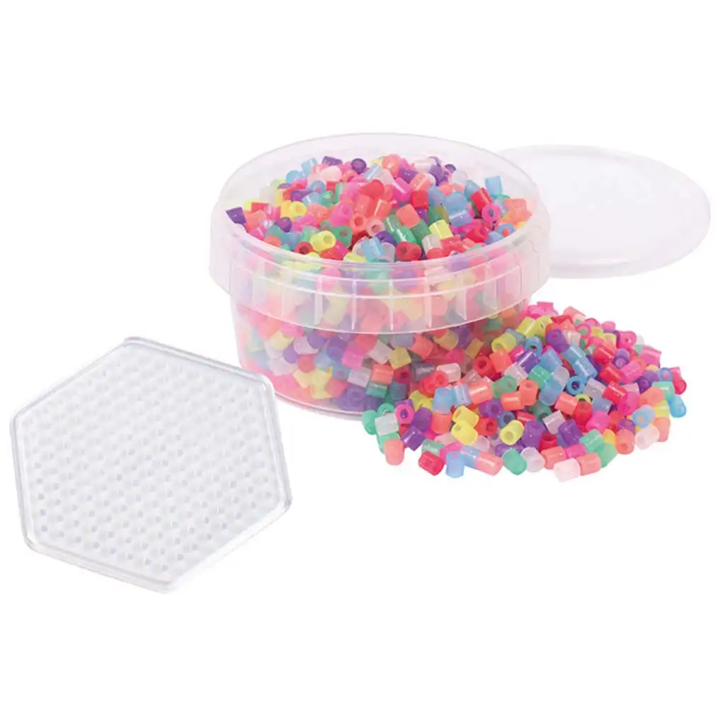 imagen de PlayBox: 5mm MIDI plancha brillante perlas 1000 piezas con base hexagonal 1