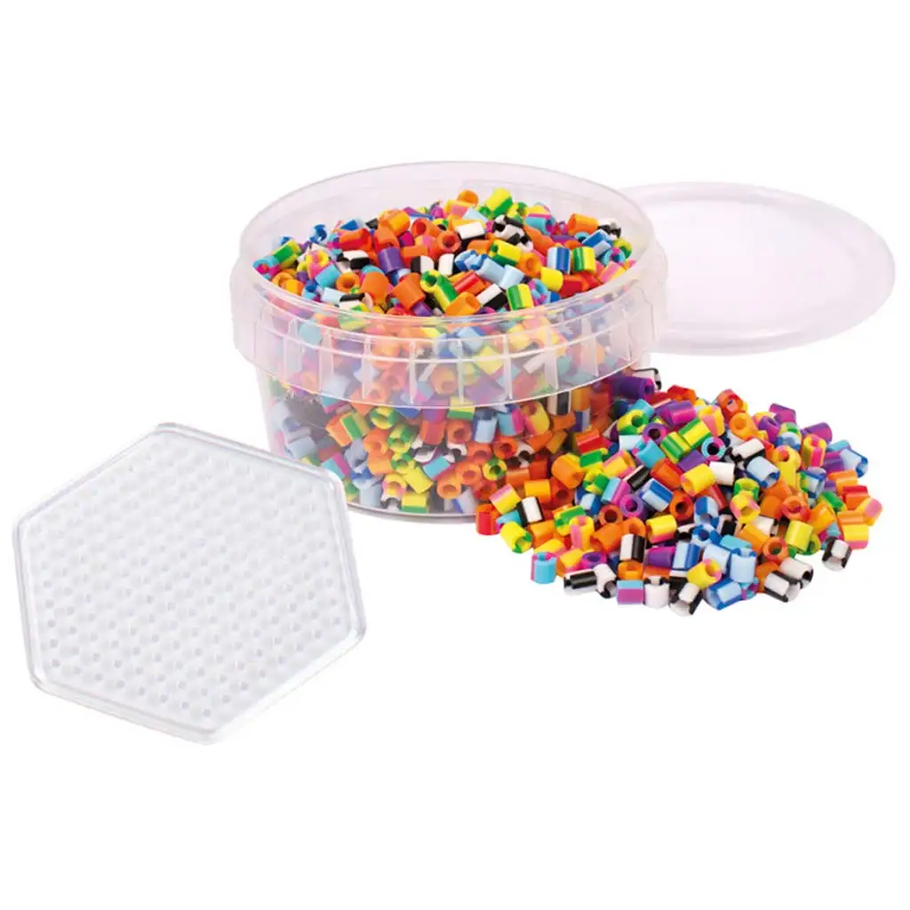 imagen de PlayBox: 5mm MIDI plancha de perlas a rayas con base hexagonal de 1000 piezas 1