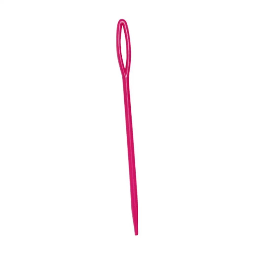 imagen de PlayBox: Agujas de bordar de plástico rosa 100 unidades 8 cm 1