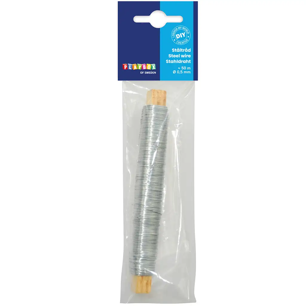 imagen de PlayBox: Alambre de atar color plata 0,5mm 50m 1