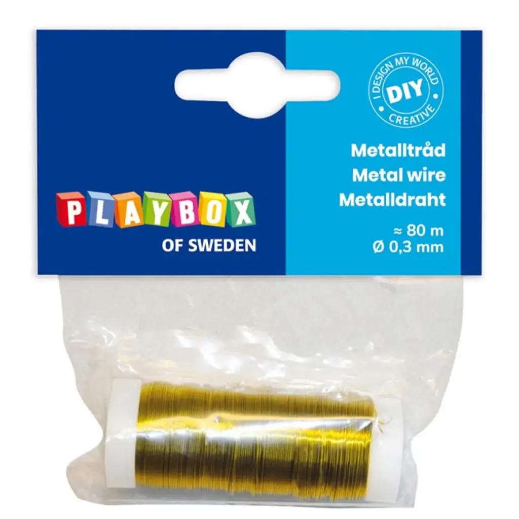 imagen de PlayBox: Alambre de metal dorado 0,3mm 80m 1