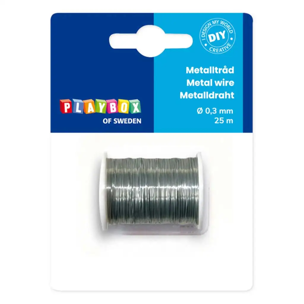 imagen de PlayBox: Alambre de metal plateado 0,3mm 25m 1