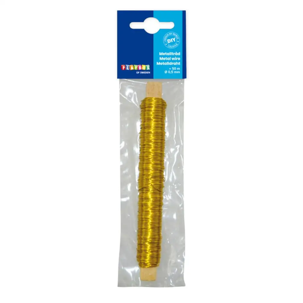 imagen de PlayBox: Alambre de unión metálico color dorado 0,5mm 50m 1