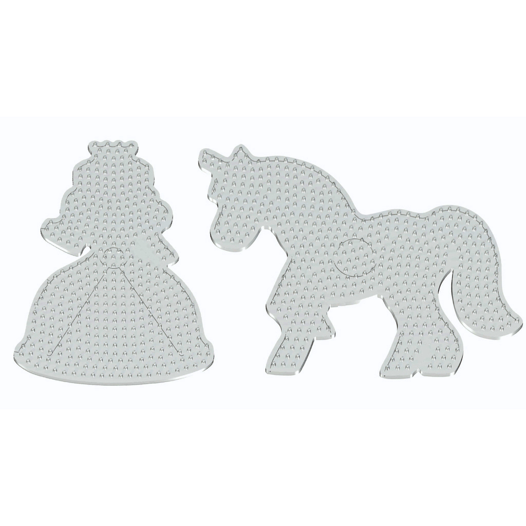 imagen de PlayBox: Base de perlas planchables de 9 mm en forma de unicornio y princesa 2 unidades 1